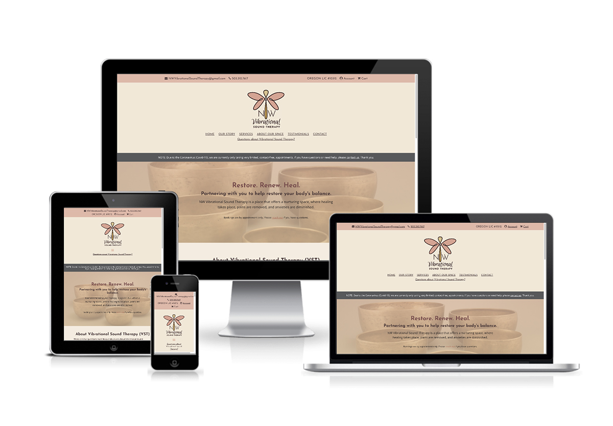 Website Designed and Developed for NW Vibrational Sound Therapy
