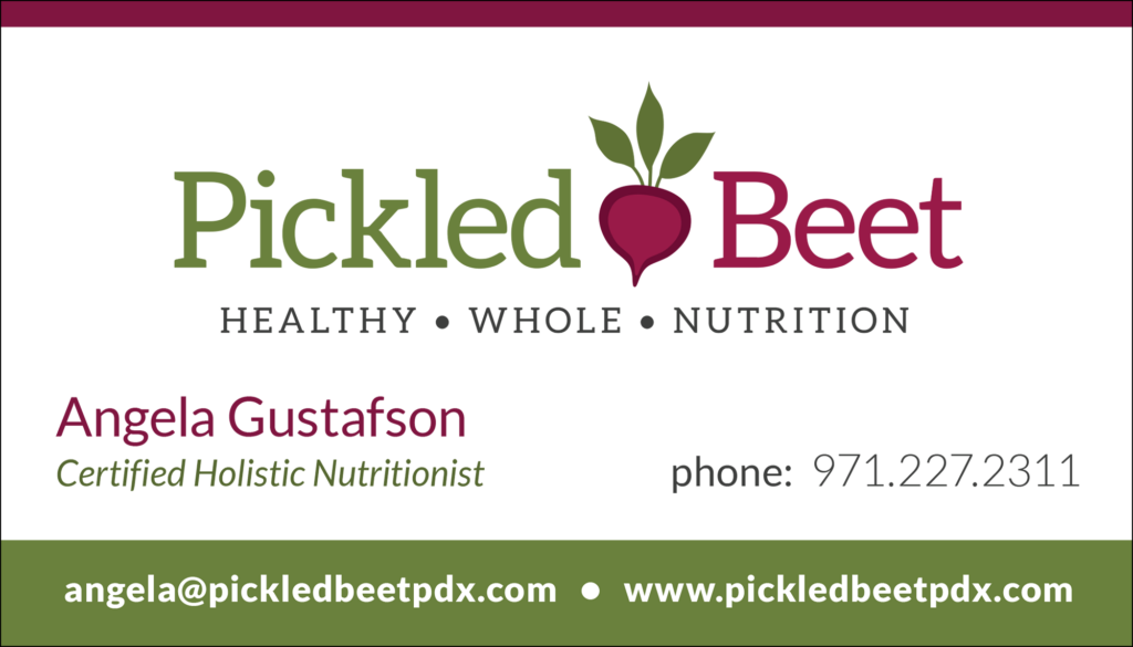 Business Card Design (front) for Pickled Beet Nutritionist