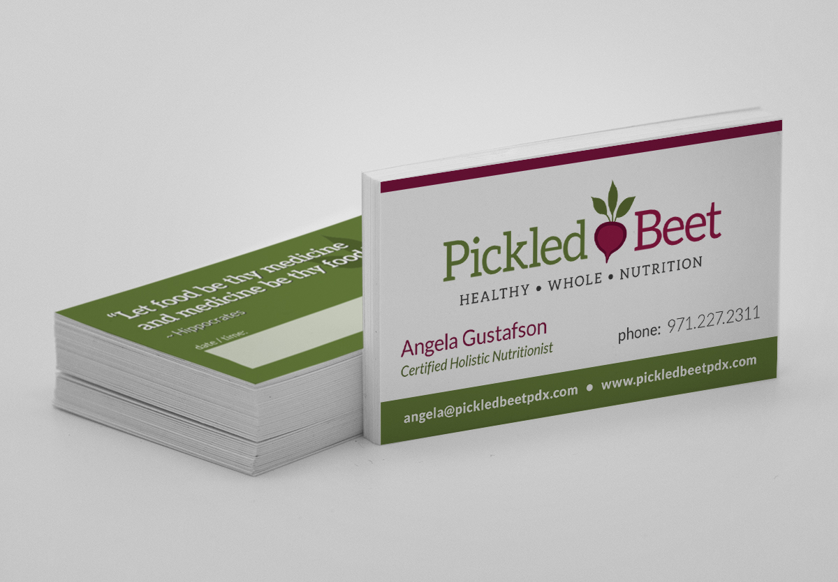 Business Card Design for Pickled Beet Nutritionist