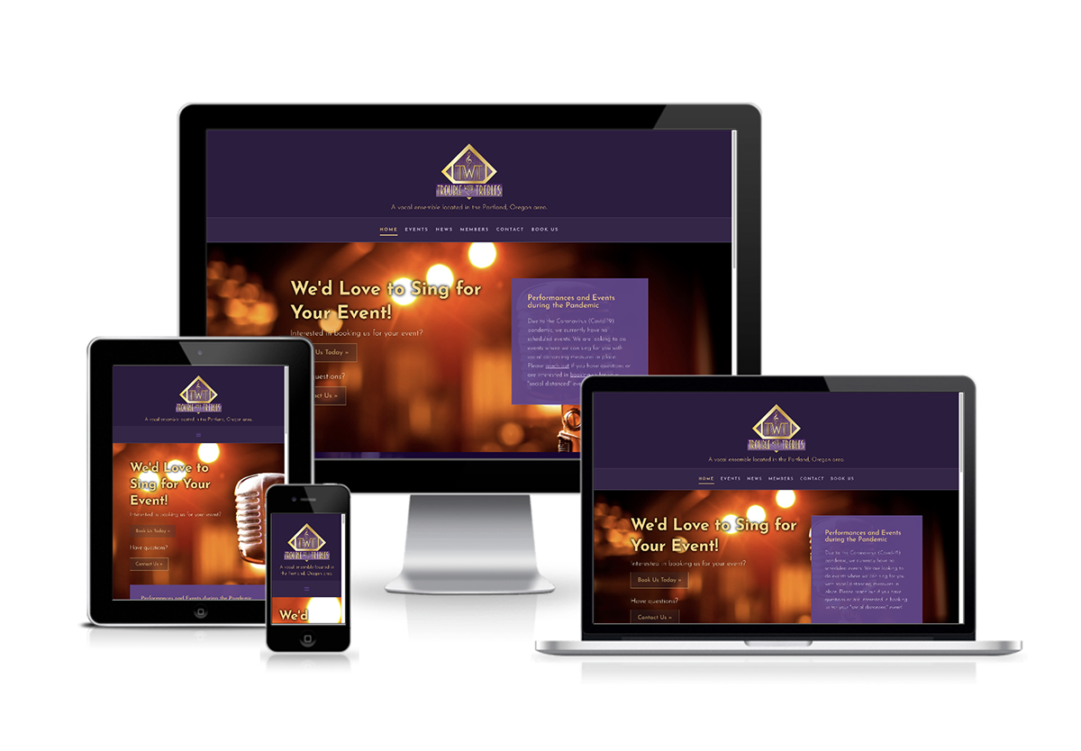 Website Designed and Developed for Trouble with Trebles Vocal Group