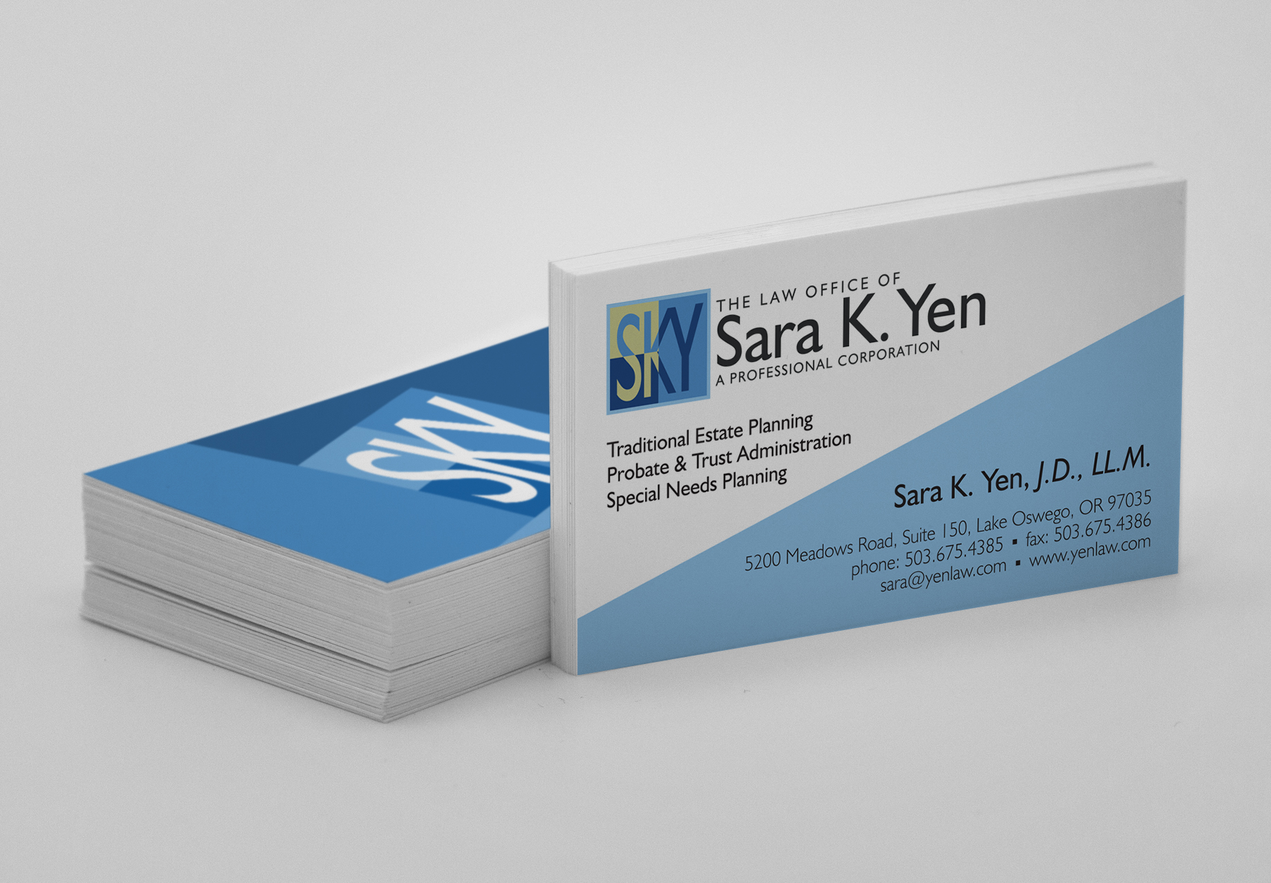 Business Card Design for Sara K. Yen., P.C., Attorney