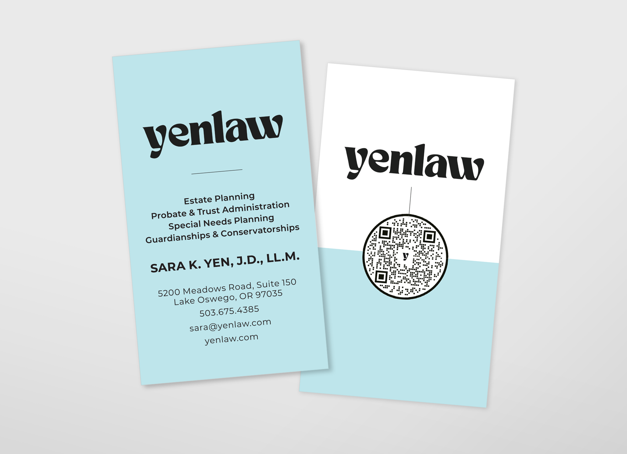 Business Card Design for Yenlaw (Sara K. Yen., P.C., Attorney)