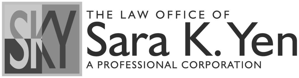 Logo Design for Sara K. Yen, P.C. Attorney - Grayscale version